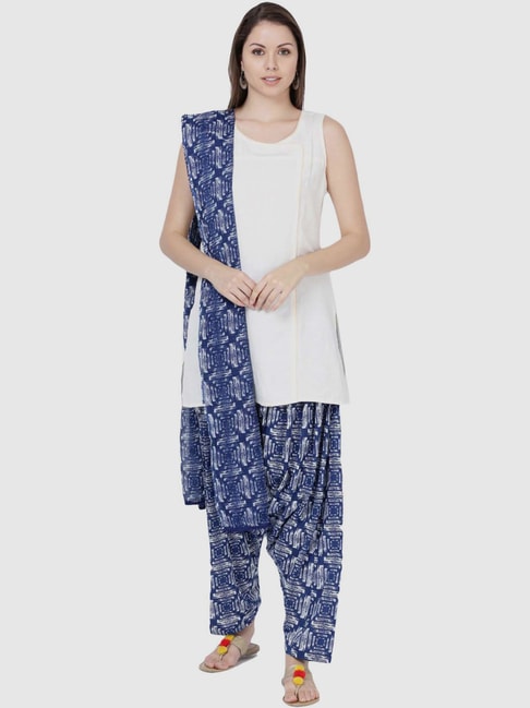 Buy Rama Full Printed patiala and dupatta set for women free size combo  cotton (Grey) at Amazon.in