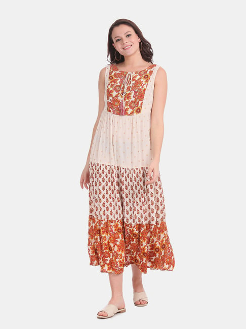 Anahi Off White Printed Kurta