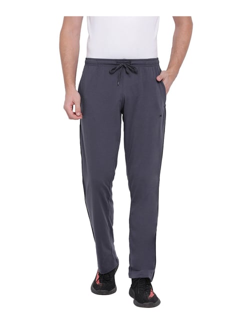 Buy Monte Carlo Grey Solid Regular Fit Track Pants for Men Online