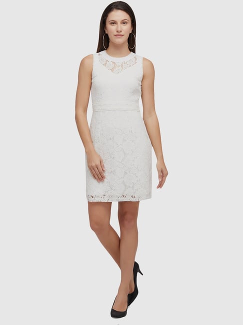Buy 109 F White Lace Work Bodycon Dress from top Brands at Best