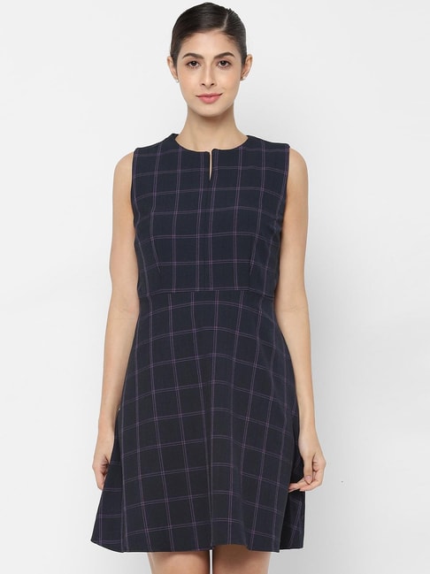 Solly by Allen Solly Navy Checks Dress Price in India