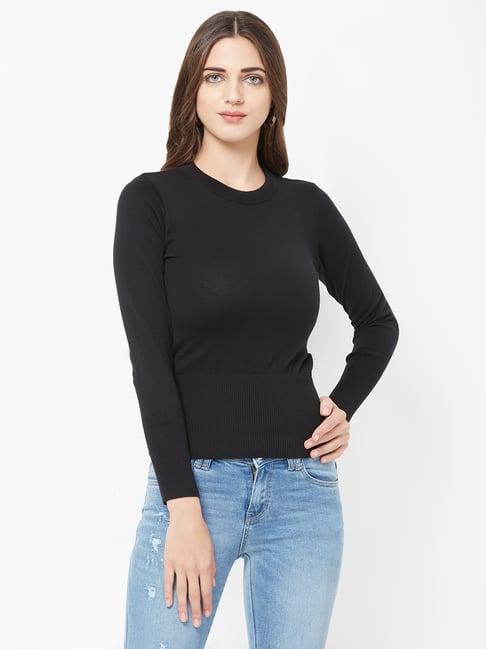 Buy Bebe Black Cotton Jumper For Women Online Tata Cliq