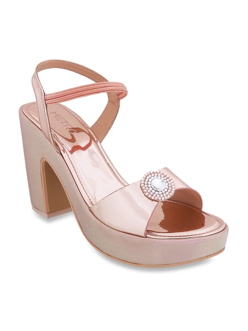 Metro Women's Rose Gold Sling Back Sandals