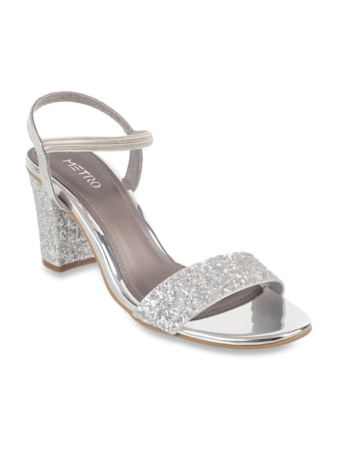 silver casual sandals