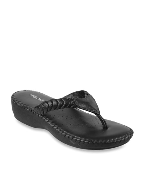 mochi black thong sandals