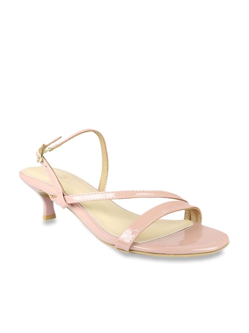 Glitter Pink Sandal-Strap Heels - Tulleen.com