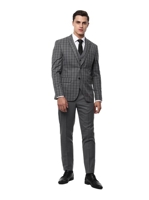 Buy Louis Philippe Grey Slim Fit Notch Lapel Check Blazer for Men's Online  @ Tata CLiQ