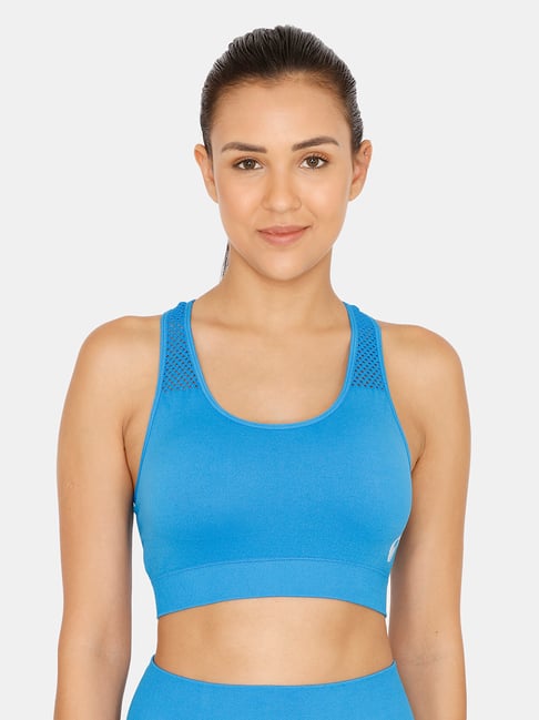 Buy Zelocity by Zivame Blue Non Wired Non Padded Sports Bra for
