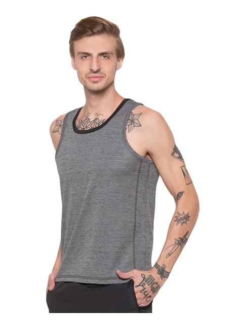 Globus Grey Cotton Regular Fit Sports T-Shirt