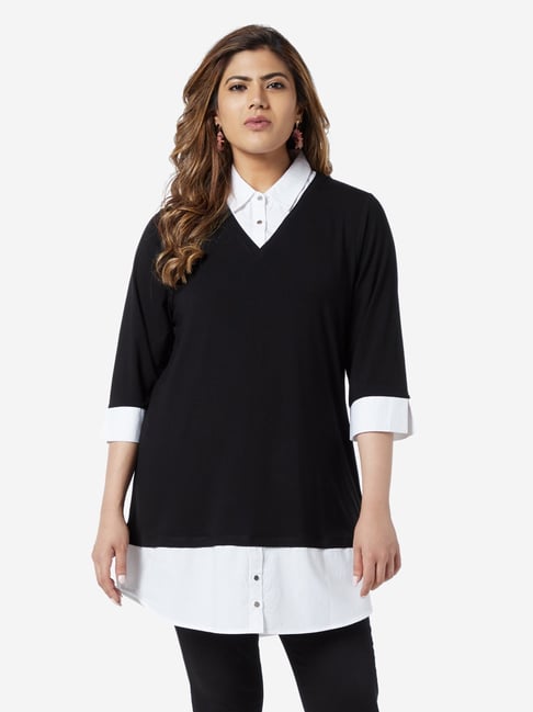 Gia Curve by Westside Black Misty Casual Shirt