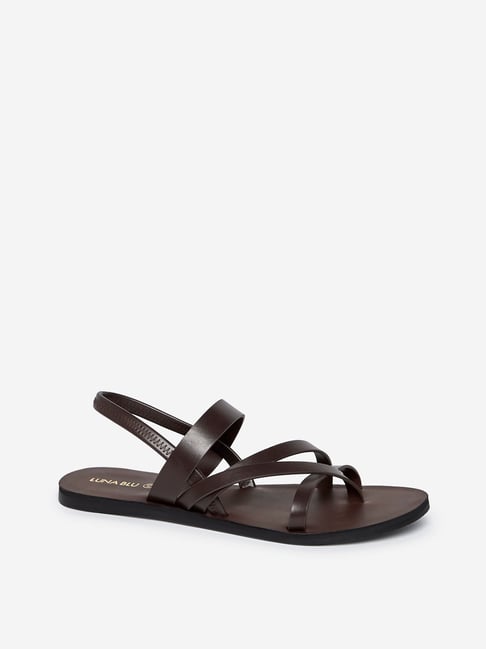 Dark best sale brown sandals