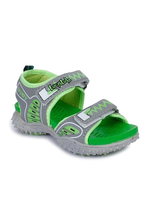 Lucy & Luke by Liberty Kids Green & Grey Floater Sandals