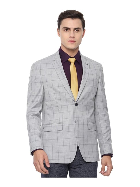 Buy Louis Philippe Grey Slim Fit Notch Lapel Check Blazer for Men's Online  @ Tata CLiQ