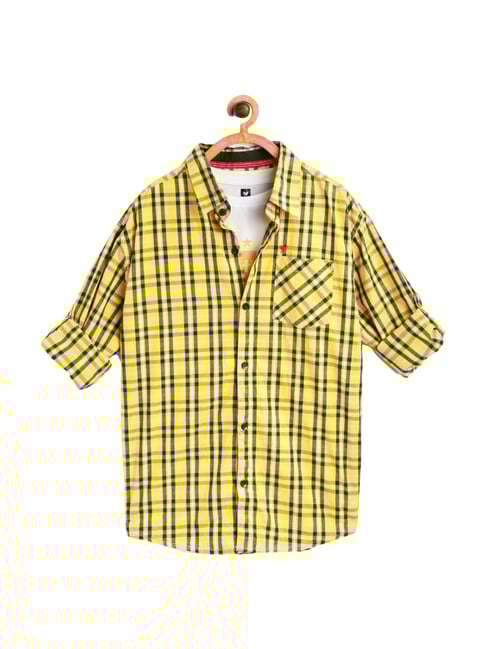 Buy 612 League Kids Yellow White Shirt T-Shirt Set for Boys