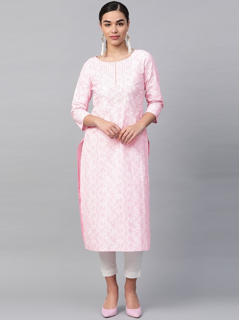 Buy Baby Pink Kurti Dress With Attached Dupatta and Embroidered Belt Online  in India - Etsy