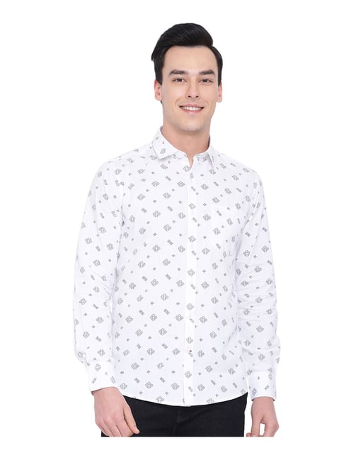 Monte Carlo White Slim Fit Cotton Shirt