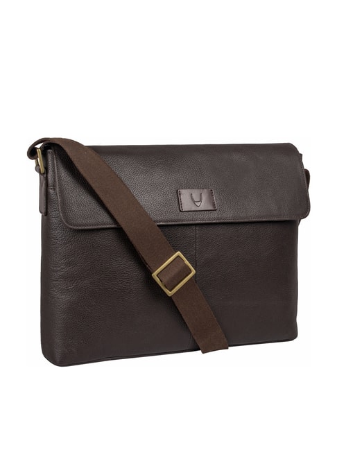 Hidesign Ee Pluto 01 Dark Brown Leather Laptop Messenger Bag from ...