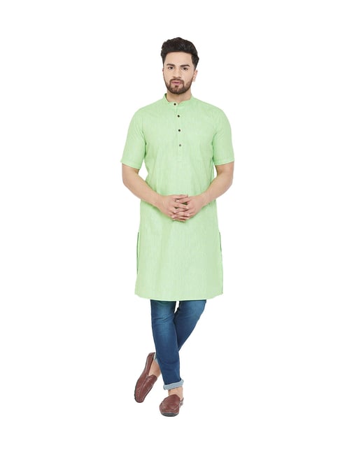 Even Green Linen Kurta