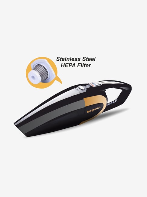Bergmann Stunner Car Vacuum Cleaner with Stainless Steel HEPA Filter Black Bergmann Electronics TATA CLIQ