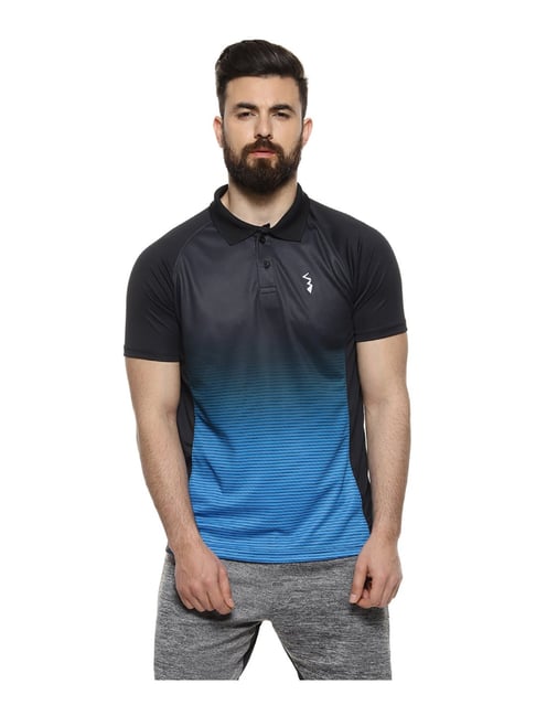 Campus Sutra Blue Polyester Polo T-Shirt-picture-28