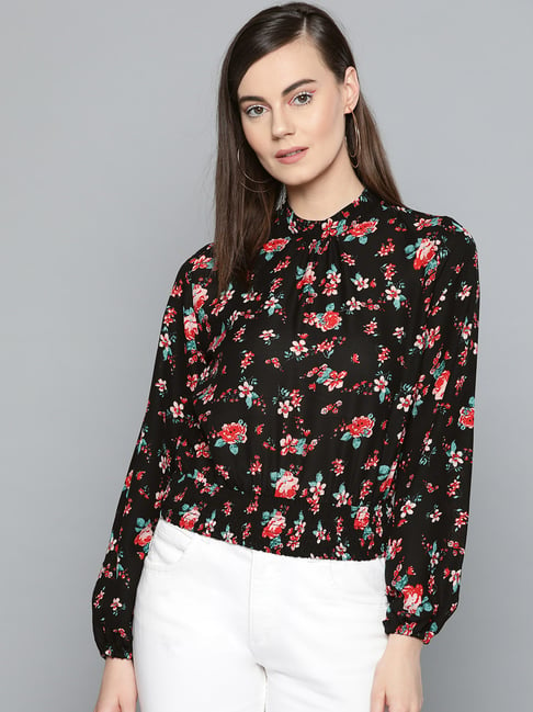 Harpa Black Printed Top