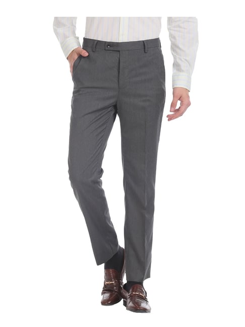 Buy ARROW Mens Tapered Fit 4 Pocket Slub Formal Trousers  Shoppers Stop