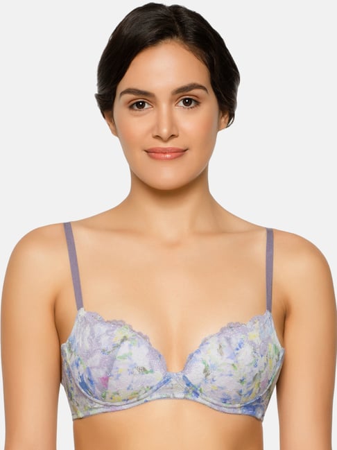 Wacoal Bragenic Padded Non-Wired 3/4Th Cup Lace Fashion  Bra - Grey Price in India