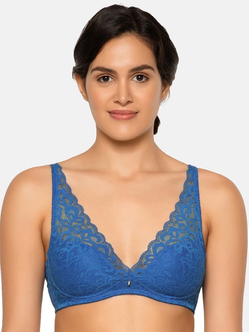 Wacoal Blue Non Wired Padded Plunge Bra