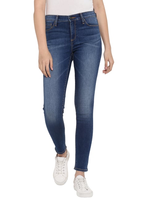 Mode By Red Tape Mid Blue Cotton Jeans