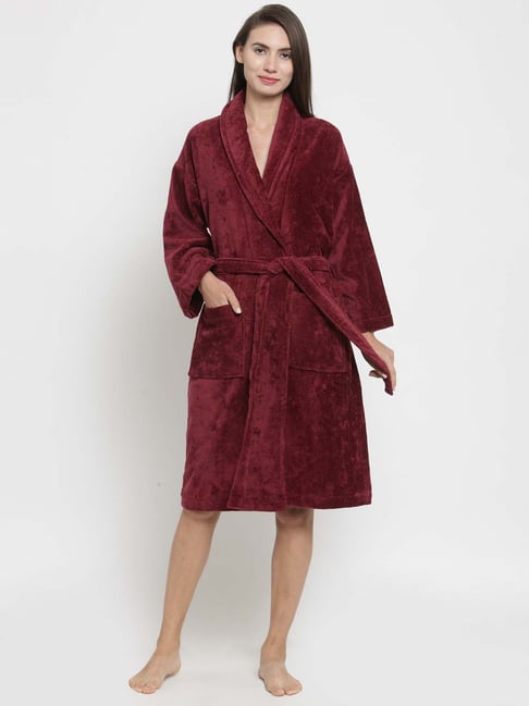 Trident Classic Wine Cotton 350 GSM Bathrobe