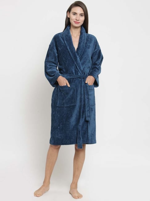 Trident Majestic Blue Cotton 350 GSM Bathrobe