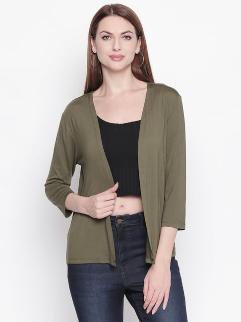 Buy Honey by Pantaloons Olive Shrug for Women Online Tata CLiQ