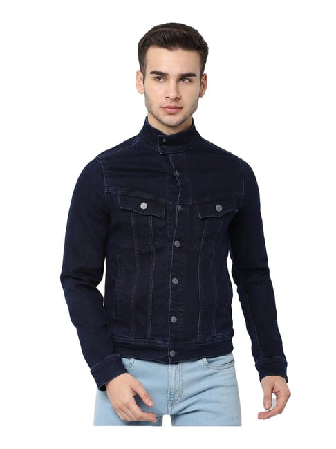 Buy ALLEN SOLLY Navy Solid Cotton Collared Boys Jacket | Shoppers Stop