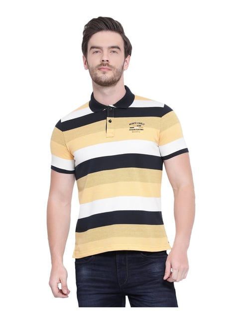 black and yellow polo t shirt