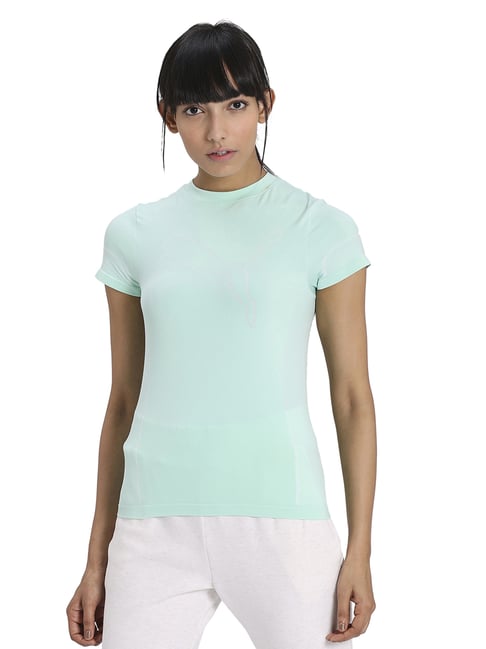 Buy Puma Mist Green Regular Fit Tee for Women Online @ Tata CLiQ