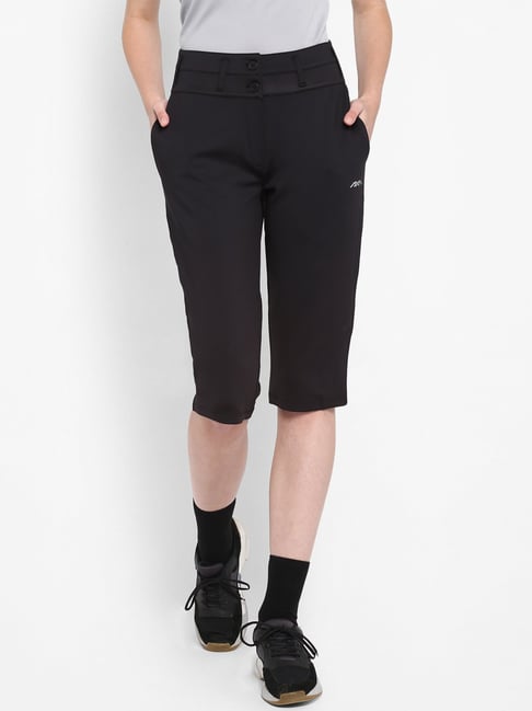 ALCIS Black Regular Fit Capris