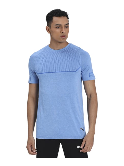 Buy Puma Light Blue Slim Fit Printed Jersey for Mens Online @ Tata CLiQ