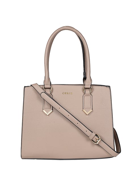 Buy Ceriz Evelyn Taupe Brown Solid Medium Handbag For Women At