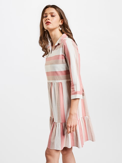 Fashion Dresses Tunic Dresses Hofmann Copenhagen Tunic Dress pink striped pattern casual look 