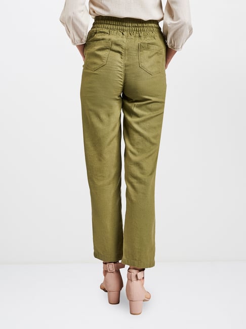 Women's Solid Cotton Linen Trousers Long Pants Ladies Elastic Waist Pocket  Loose | Fruugo BH