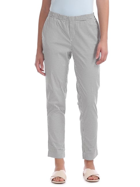 U.S. Polo Assn. White & Black Printed Pants