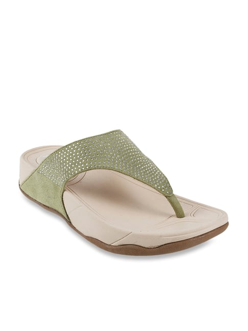 Buy Mochi Olive Green Thong Sandals for Women at Best Price Tata