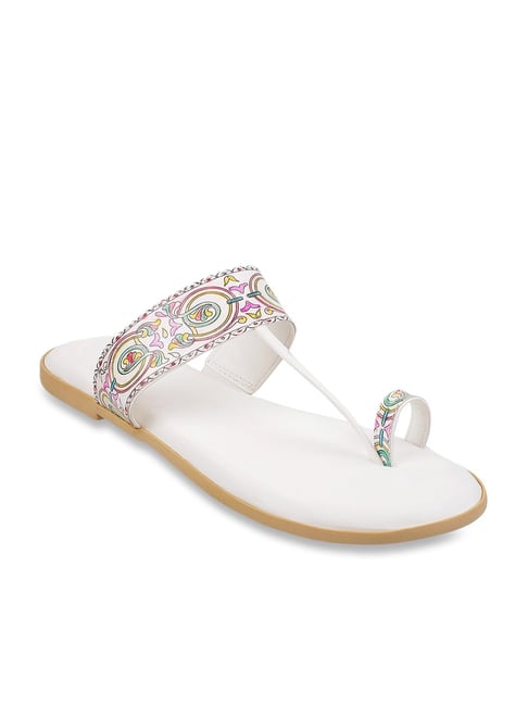 Buy Mochi White Toe Ring Sandals for Women at Best Price Tata CLiQ