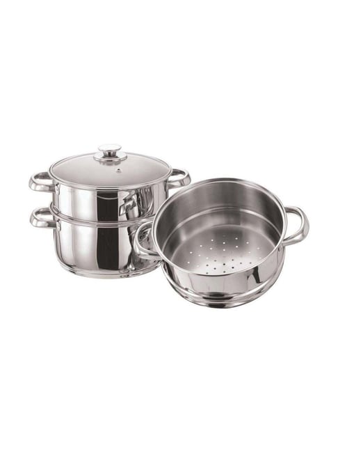 Vinod Silver 3 Tier Steamer with Lid