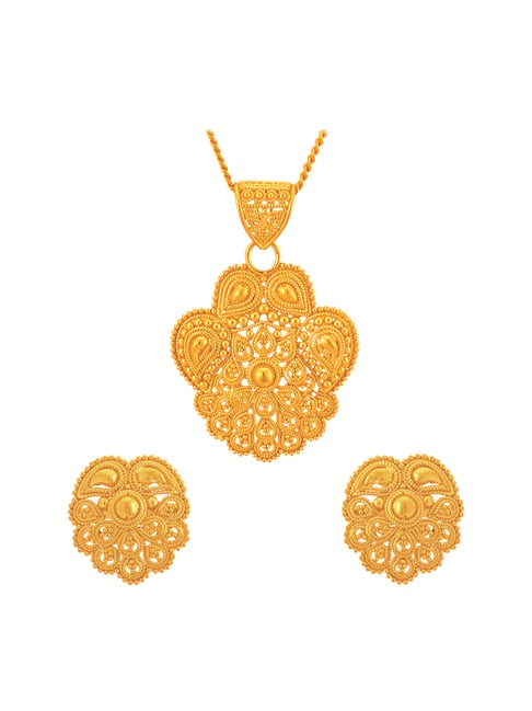 Buy Tanishq 22 kt Gold Pendant Set 