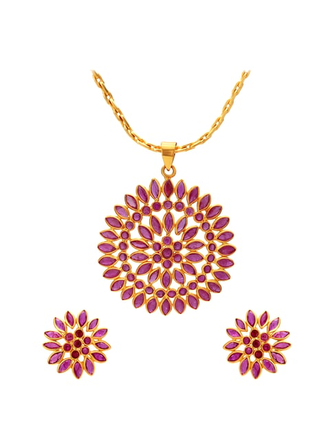 Buy Tanishq 22 kt Gold Pendant Set 