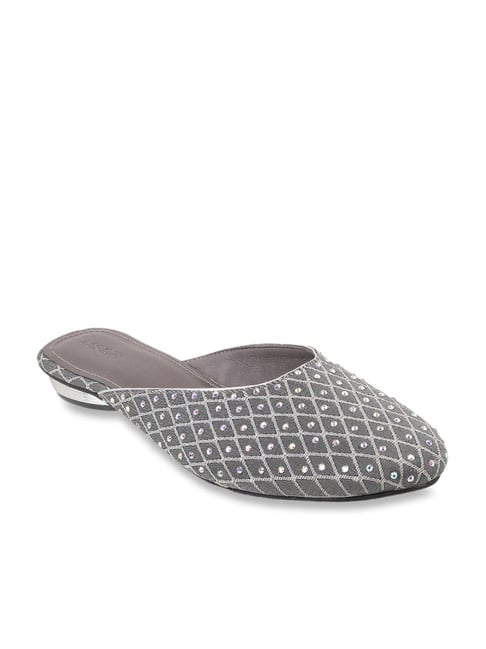 Mochi Women's Grey Mule Shoes