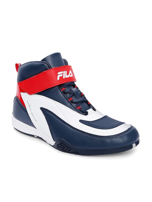 fila high ankle white shoes