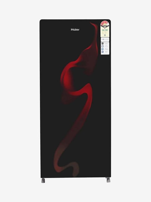 Haier 195L 4 Star 2020 Direct Cool Single Door Refrigerator Black Spiral Glass, HRD 1954CSG E