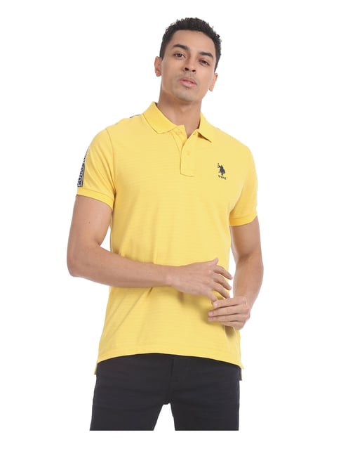 Yellow colour cheap polo t shirt